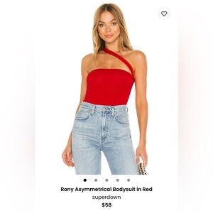 Super down asymmetrical bodysuit size Small